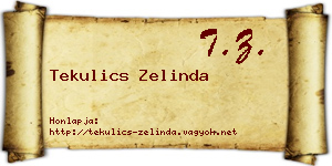 Tekulics Zelinda névjegykártya